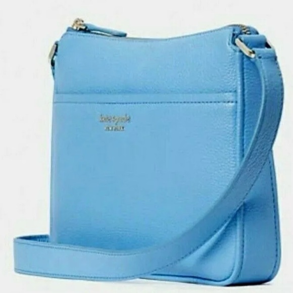Kate Spade ♠️ Run Around Medium Crossbody Pebble Leather Tide Pool - Picture 1 of 9